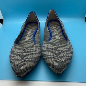 Rothy's Blue and Gray Zebra Flats